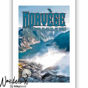 Norway Travel Poster - Scandinavian Print for Special Gifts- Travel prints