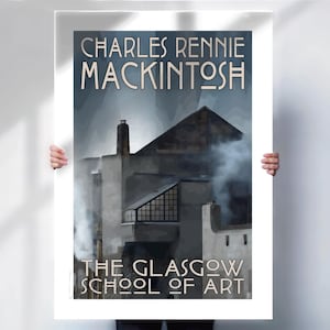 Charles Rennie Mackintosh Poster - Glasgow school of art Retro Travel Print- Travel prints