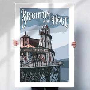 Brighton and Hove Retro Travel Print - Wall Art Poster- Travel prints