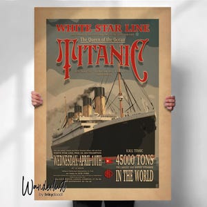 Vintage style White Star Line Travel Poster- Travel prints