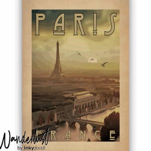 Paris Travel Print - French Wall Art - Vintage style Paris Travel Poster - Special Place Gift- Travel prints