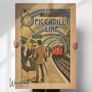 London Reise Print - U-Bahn Station Piccadilly Line - Vintage Wandkunst - Perfekte Geschenk- Reisedrucke