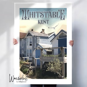 Whitstable Kent Travel Poster - Vintage Style Special Place Gift- Travel prints