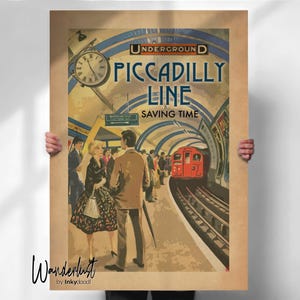 London Reise Print - U-Bahn Station Piccadilly Line - Vintage Wandkunst - Perfekte Geschenk- Reisedrucke