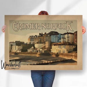Retro Cromer Print - Vintage Norfolk Travel Art - Wall Decor Poster- Travel prints