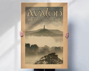 Avalon Art Print: Arthurian Legend, Vintage Travel Poster