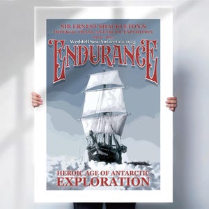 The Endurance art Print , Ernest Shackleton , Antarctica poster , Exploration wall art