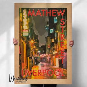 Liverpool Travel Print - Mathew Street Vintage Style Wall Art- Travel prints