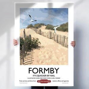 Formby Travel Poster: Vintage British Railways Style, Merseyside Art