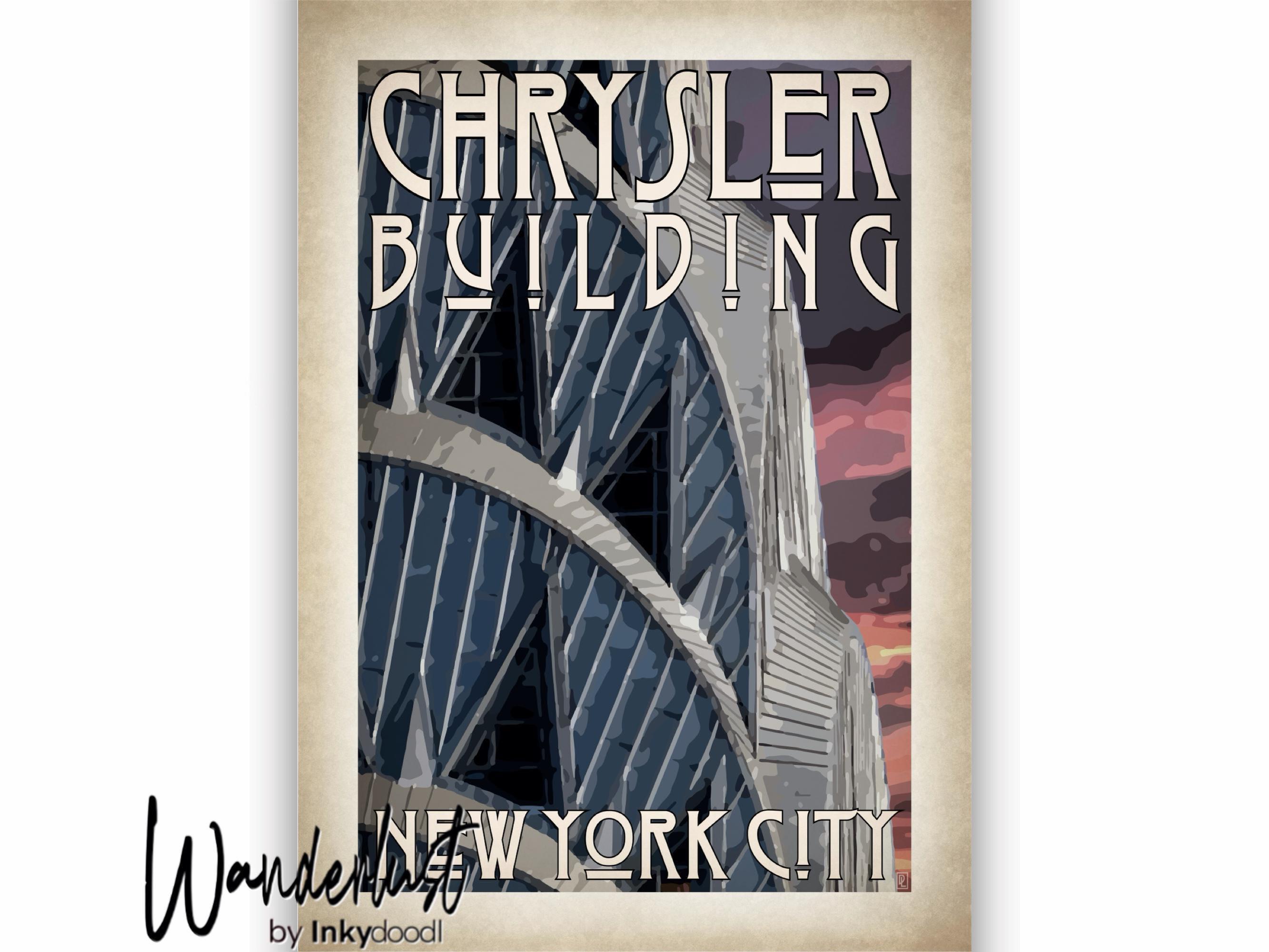 Chrysler Building Print: New York City Travel Art, Aged Style - Etsy