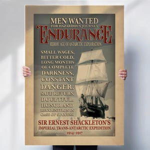 Ernest Shackleton's Endurance Antarctica Poster: Vintage Exploration Art Print
