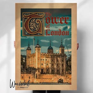 London Travel Poster - Vintage Style Tower of London Print - Special Place Gift
