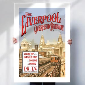 Liverpool Overhead Railway Poster - Retro style - Travel print - Merseyside Decor- Travel prints