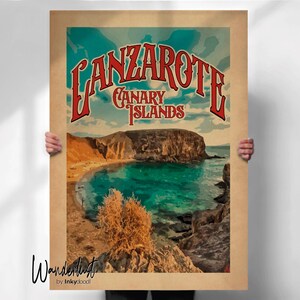 Lanzarote Poster - Reisedruck der schönen Insel Lanzarote - Atemberaubender Kunstdruck der wunderschönen Insel Lanzarote
