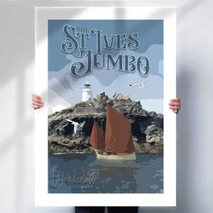 St Ives Travel Print - Vintage Style Cornwall Poster  St Ives Wall Art - Special Gift- Travel prints
