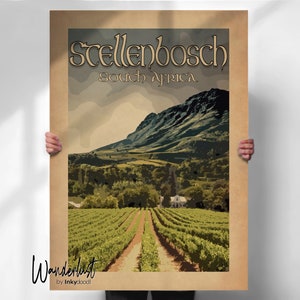 Südafrika Stellenbosch Reiseposter - Weindruck - Reisedekor - Reisedruck