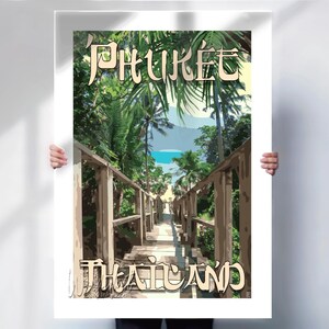 Thailand travel print, Phuket Travel Poster - Asia retro style Print - Travel prints
