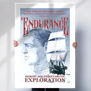 Ernest Shackleton, The Endurance art Print  , Antarctica poster , Exploration wall art