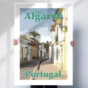 Algarve Travel Print - Portugal Poster - Retro Travel Decor - Travel prints