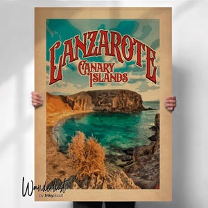 Lanzarote Poster - Travel print of the beautiful island of Lanzarote  - Stunning Art Print of the Breathtaking Island- Travel prints