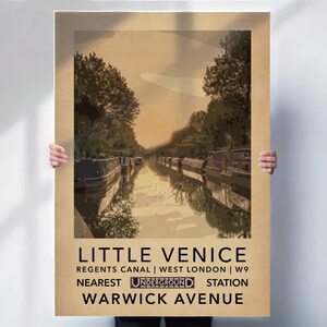 Little Venice Travel print - West London - Underground travel poster  - vintage style wall art