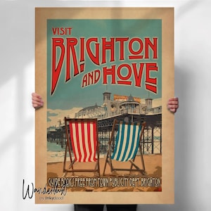 Brighton Travel Print - Retro Wall Art- Travel prints