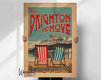 Brighton Travel Print - Retro Wall Art- Travel prints