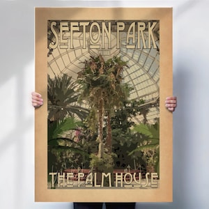 Silverstone - Sefton Park Vintage Style Travel Print - The Palm House - Besonderes Geschenk- Reisedrucke