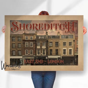 Shoreditch Travel Poster, Vintage London East End (Retro Wall Art)