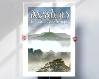 Avalon Art Print: Arthurian Legend Travel Poster