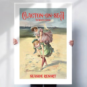 Impression Clacton on Sea - Reproduction édouardienne « Pour la santé et les loisirs » - Station balnéaire - Impression de voyage Style rétro - Art mural plage