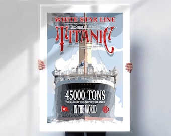 Titanic Travel Poster: White Star Line Retro Art Print