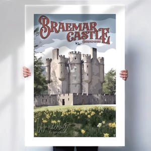 Braemar Castle Art Print: Retro Scotland Travel Poster