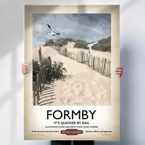 Formby Reiseposter: Retro British Eisenbahn Design, gealterter Stil