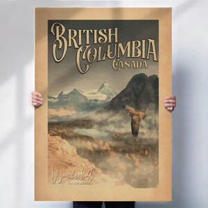 Canada Travel Art Print - Vintage style British Columbia Poster - Special Gift for Canada Lovers- Travel prints