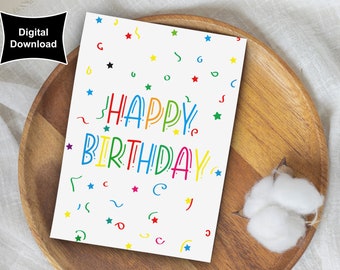 Happy Birthday Digital Card | Birthday Card for Party | Happy Birthday Printable Card | Happy Birthday Card | Digital Download