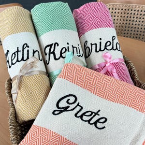 Bridal Shower Gifts, Personalized Towel, Bachelorette Party Favor, Beach Towel, Organic Cotton Towel, Personalized Gift, Wedding Favors,