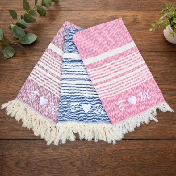 Bachelorette Party Favors, Personalized Turkish Towel, Striped Towel, Turkish Cotton Towel, Home Decor Gifts, Grandma Gift,