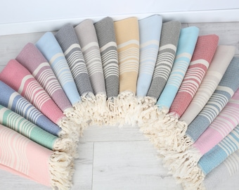 Bachelorette Party Favors, Personalized Turkish Towel, Striped Towel, Turkish Cotton Towel, Home Decor Gifts, Grandma Gift,