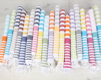 Summer Gift, Personalized Turkish Towel, Housewarming Gift, Striped Towel, 36x67 Inches Cotton Beach  Towel, Valentines Gift, Unique Gift,