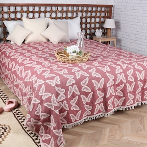 Personalisierte Geschenke, individuelle Decke, werfen, Decke Couch, 200 x 240, Schmetterling Muster Baumwolldecke, Decke, Brautjungfer Gefälligkeiten,