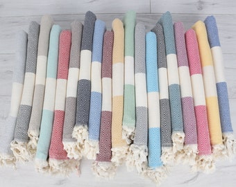 Bachelorette Party Favors, Personalized Gift, Turkish Beach Towel, Bridesmaid Gift Box, Organic Cotton Towel, Housewarming Gift