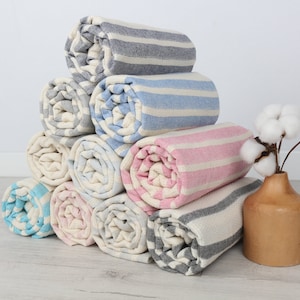 Personalized Turkish Towel, Bridal Shower Gift, Bachelorette Party Favors, 34x71 Inches Cotton Towel, Striped Beach Towel, Home Decor Towel,