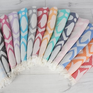 Presente de casamento, toalha de praia turca, presente para ela, presente para melhor amiga, toalha com estampa de tulipa, toalha de algodão, casamento para lembrança, presente para mãe,