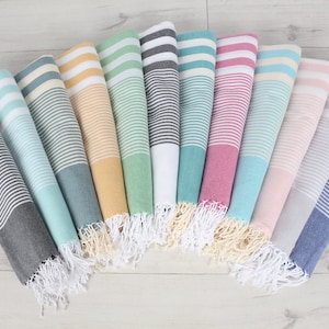 Toalha de praia turca, presente personalizado, presente personalizado para madrinha de casamento, toalha de algodão de 102 x 182 cm, toalha de praia listrada, lembrancinhas para despedida de solteira