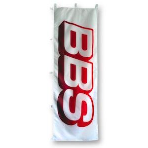 May include: A white banner with the word "BBS" in red, 3D-style lettering.