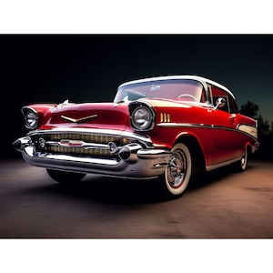 1957 Chevy, Classic Bel Air, Vintage Chevrolet, Antique 1957 Car, Automotive History, Epic Digital Downloadable Print