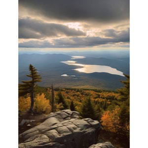 Nature Fall Landscape Mountain Sunrise Photography Art, Living Room Digital Download Print