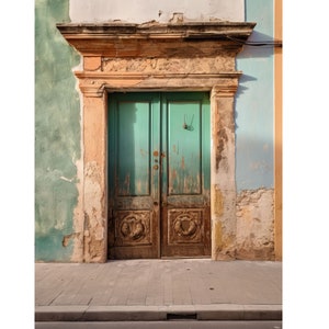 Old San Juan Door Photograph Brightly Colored Door Image Digital Download Beautiful Colorful Door Wall Decor Image Instant Download to Print