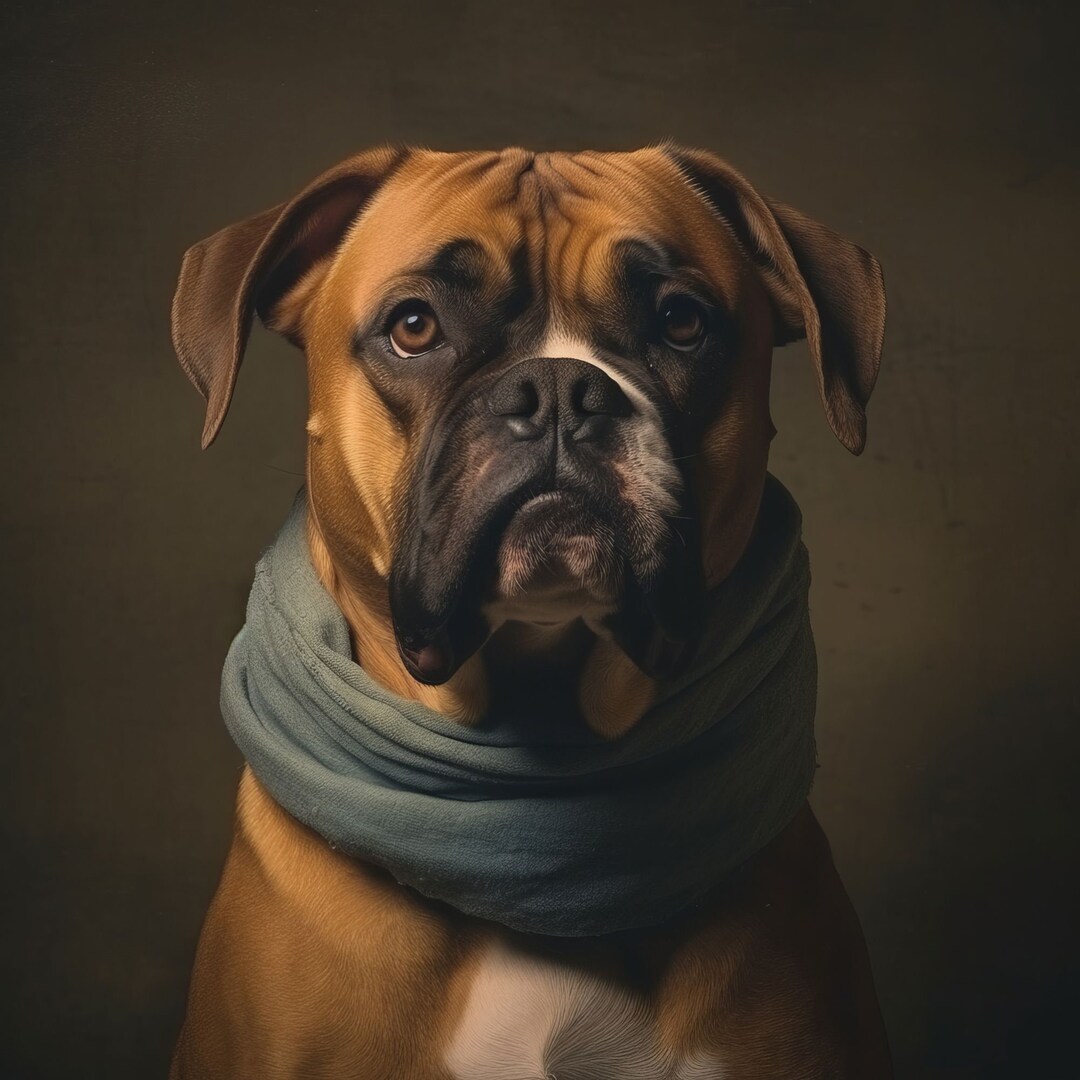 Boxer Dog Wall Art, Humorous Dog Image, Powerful Dog Breed, Digital